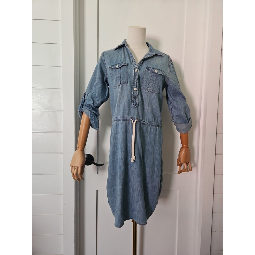 Lauren Jeans Company Utility Denim Dress Size 4 Casual Chic Western Cottagecore